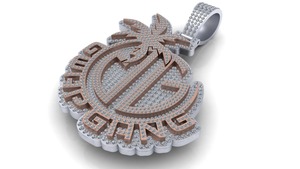 จี้เพชรมออิสซาไนต์ทรงกลมแบบคู่และโทนสีโลโก้ที่กำหนดเองของผู้ชายจี้เงินปรับแต่งเสน่ห์ส่วนตัวของฮิปฮอป - Product Image 6