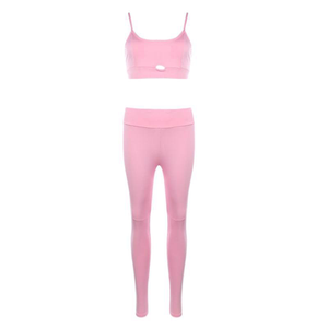 Conjunto Deportivo de Cintura Alta Personalizado al por Mayor para Mujer: Leggings de Alto Soporte con Espalda Cruzada y Sujetador Transpirable de Spandex/Poliéster Personalizado - Product Image 1