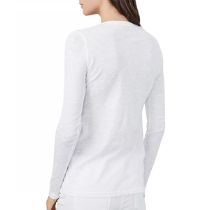 เสื้อยืดคอกลม OEM ผ้าฝ้ายแท้ สีขาว 100% ผ้าฝ้าย เสื้อยืดสำหรับผู้หญิง - Product Image 4