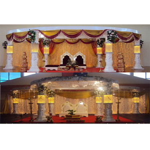 เสาคริสตัล FRP ดีไซน์เนอร์งานแต่งตกแต่งด้วยคริสตัลสีขาวหรูหรา FRP Mandap Mandap - Product Image 1