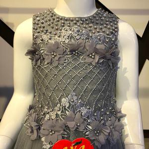 Vestido Midi de Algodón con Cuentas y Diseños de Flores de Hadas para Niñas, Tela de Satén para Fiestas, Bodas, Regalos para Bebés y Niños - Product Image 4