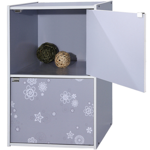 Living room 2-Tier <b>Cabinet</b> with 2-Door in Flower Pattern - Product Image 5
