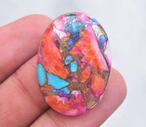 Cabochon rose et pivoine brillante, 1 pièce, orange violette et moha, pivoine de wisine, bijoux amples - Product Image 5