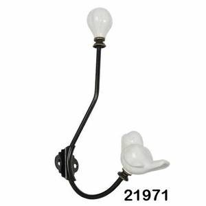 Cast Iron <b>Coat</b> Rack With White Ceramic Knob Powder Coated Wall <b>Hooks</b> and Organizations Wall Mounted <b>Coat</b> Hanging <b>Hooks</b> at Low Pr - Product Image 3