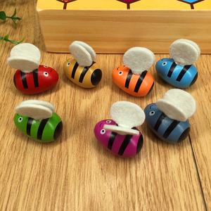 Montessori — jouet fleur en bois pour enfants, Puzzle abeille à moteur fin, pince abeille, <span class=keywords><strong>jeu</strong></span> assorti, couleurs - Product Image 6