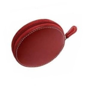 2024 Factory New Customizable PU Leather Circle Pouch Round Shape with Zipper Closure - Product Image 1