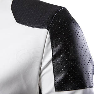 Venta al por mayor de ropa Casual de los hombres a prueba de viento Softshell chaqueta de cuero barato OEM bolsillos Spandex - Product Image 5