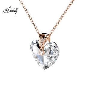 Zephyr amore ciondolo a forma di <span class=keywords><strong>cuore</strong></span> impreziosito da cristalli <span class=keywords><strong>Swarovski</strong></span> gioielli in argento Sterling dasini <span class=keywords><strong>collana</strong></span> di alta qualità - Product Image 3