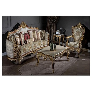 Royal Look <b>Gold</b> Carved <b>Sofa</b> Set for Living Area French Style Hand Carved Living Room <b>Sofa</b> Set Royal Style Living Room <b>Sofa</b> Set - Product Image 1