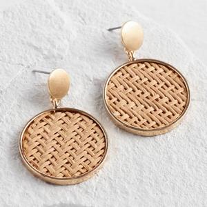 Pendientes de mimbre para mujer, pendientes de gota personalizados, pendientes de vacaciones - Product Image 5