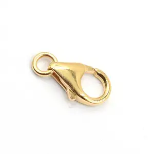 Lobster Clasp 16 To 18 MM With Open Jump Ring Sterling Silver Gold Plated Lock