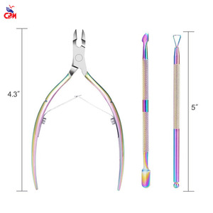 Pousse-cuticules professionnel en acier inoxydable pour manucure, pédicure et soins des cuticules en salon de beauté - Product Image 2