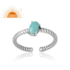 Anillo de piedras preciosas de turquesa natural Plata de Ley 925 Anillo oxidado antiguo Fabricante de joyas Colección clásica - Product Image 2