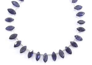 Iolite-GEMA Natural tallada en forma de marquesa, cuentas de piedra tallada lateral, fabricación de joyas, precio al por mayor - Product Image 2