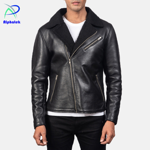 Genuine Leather Winter <b>Thin</b> High Street <b>Jacket</b> Premium Quality Inner Fleece Material <b>Waterproof</b> Stylish Customizable - Product Image 3