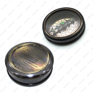 Premium Quality <b>Antique</b> Brass Magnetic Poem <b>Compass</b> with Leather Cover Vintage Navigation Pocket <b>Compass</b> Gift for Friends Family - Product Image 3