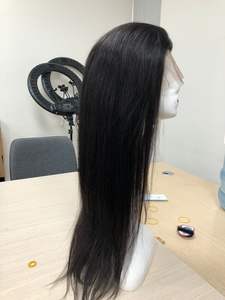 Peluca con cierre de trama Remy virgen de alta calidad para mujeres negras, extensión de cabello humano liso teñido a precio mayorista - Product Image 2