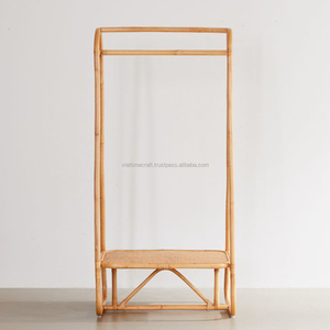 Support de vêtements en rotin écologique de haute qualité avec étagères, vente en gros, décoration de maison personnalisée à vendre - Product Image 6