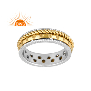 Bague spinner unisexe en argent sterling fin fait à la main bijoux en argent pour femme cadeau pour elle - Product Image 1