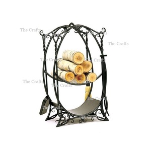 Advantageous Design Firewood <b>Rack</b> Handmade Iron Black Color <b>Log</b> Storage <b>Rack</b> For Fire Pits And Accessories - Product Image 2