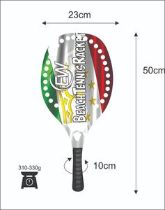 Raquetas de Tenis y Playa Hechas a Medida, Cara de 20 mm, Peso de 310-330 g, Longitud de 50 m, Empuñadura de Fibra de Vidrio, Red de Fibra de Carbono - Product Image 3