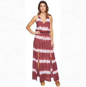 Robe longue de style bohème, vêtements pour femmes, avec cravate en rayonne, nouveauté 2020 - Product Image 1
