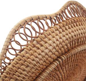 Plateau de service en paille blanc, grand format, tissé à la main, avec ombrage rectangulaire - Product Image 4