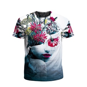 เสื้อยืดคอกลมคุณภาพสูง 100% ผ้าฝ้าย พิมพ์ลายดอกไม้ด้วยเทคนิคซิลค์สกรีน เป็นมิตรต่อสิ่งแวดล้อม แขนสั้น ผ้าถัก สำหรับส่งออก - Product Image 5