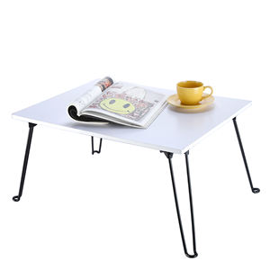 Bureau d'ordinateur portable pliable en bois de style moderne pour utilisation au lit ou au bureau, blanc - Product Image 1