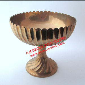 Bol de service à piédestal en cuivre Antique pour décoration de Table bol à fleurs en métal de haute qualité sur socle pour décoration de mariage - Product Image 3