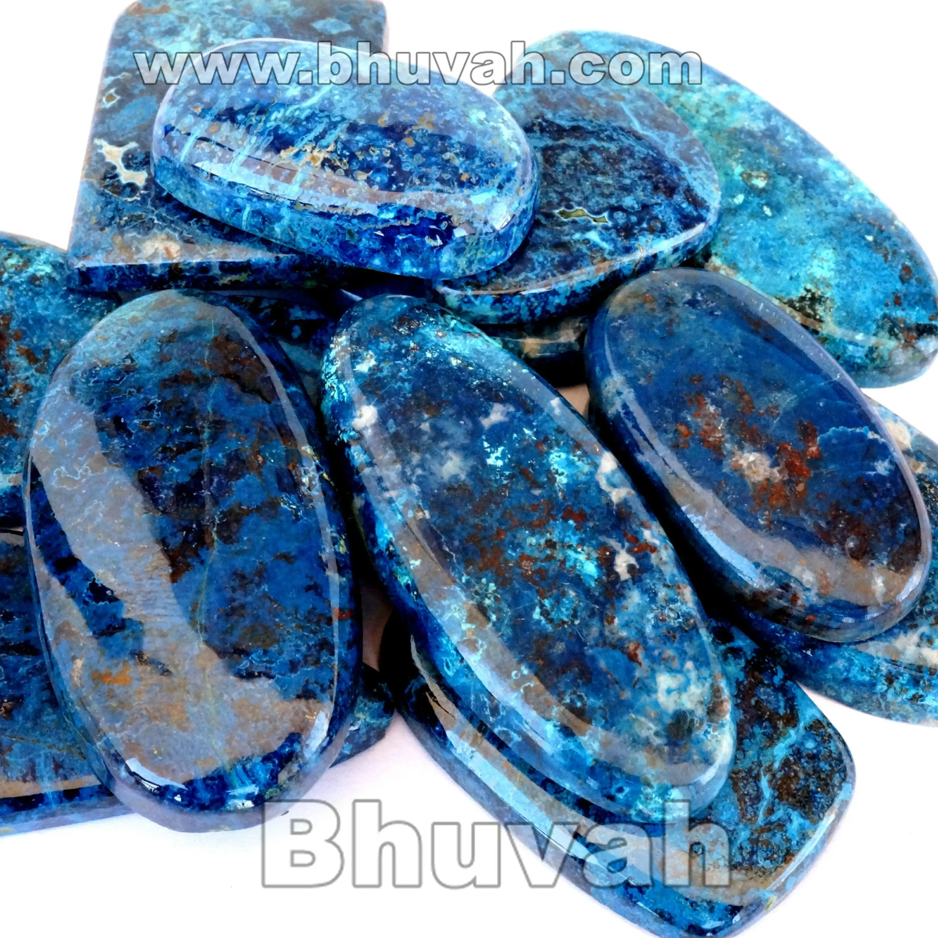 प्राकृतिक मिश्रित शीर्ष ग्रेड गुणवत्ता उच्चतम बेच Azurite रत्न Cabochons पत्थर सुंदर टुकड़े