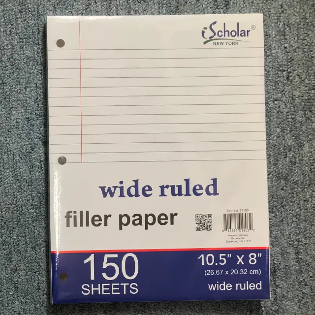 Grosir kertas pengisi 150 lembar lebar diatur kualitas Premium pengisi kertas putih kertas 3 lubang berlubang untuk sekolah dan kantor
