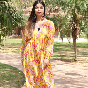 Svt-Robe de maternité longue en coton, tenue de nuit/de maternité, imprimée, caftan, Kimono, style indien, nouvelle collection - Product Image 1