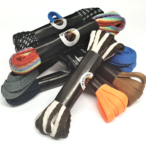 เชือกรองเท้าเส้นใยฝ้ายโพลีเอสเตอร์แบบแบนสำหรับเด็กสไตล์สปอร์ตสีเดี่ยวหรือหลายสีสำหรับใช้เป็นคู่รองเท้า - Product Image 1