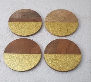 Doted Design Brass Wood Coaster Kitchen Water Proof Kitchen Accessories AMERICAN Technics Logo - Product Image 3