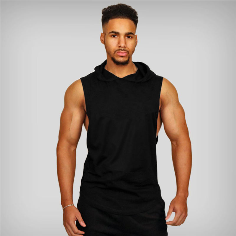 Men's Workout Hooded Tank Tops Bodybuilding Gym Vests