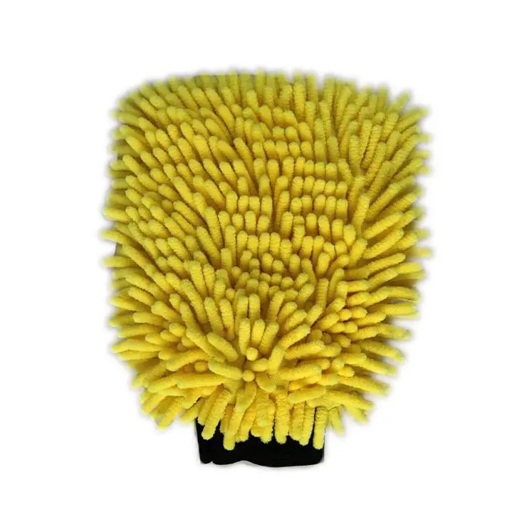Wholesale Soft Chenille Yellow Glove Microfiber Cleaning Scratch Free Car Wash Mitt