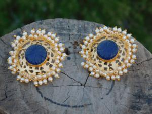 ต่างหูเม็ดเดี่ยวทำจากทองเหลืองชุบทองสำหรับเด็กผู้หญิงและผู้หญิงทันสมัยล่าสุด - Product Image 5