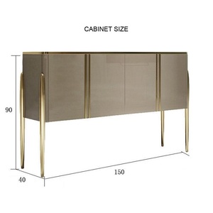 Salle à manger moderne Armoire autonome Buffet brillant Carcasse Pliable Rectangulaire Pierre frittée Top Guangdong Chine Meubles de maison - Product Image 5