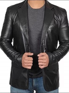 Chaquetas de Cuero Genuino, Diseño Simple, Chaqueta de Cuero de Alta Calidad, Chaqueta de Cuero Moderna para Hombre - Product Image 2