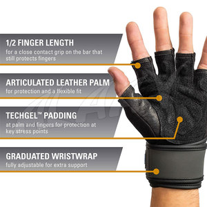 Gants de soutien avec sangle personnalisée, 5 pièces, pour la musculation, la gymnastique - Product Image 3