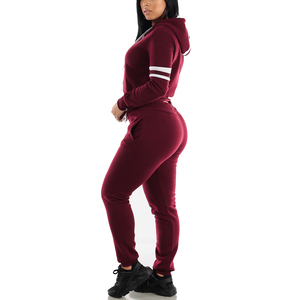 Survêtement en molleton de coton coupe ajustée pour femmes pull respirant vêtements de sport ensembles grande taille pour l'hiver à vendre - Product Image 4
