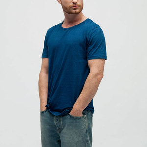 T-shirt d'été personnalisé en coton biologique pour hommes, haut respirant, épaules tombantes, grande taille, tenue décontractée - Product Image 4