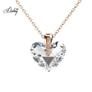 Zephyr amore ciondolo a forma di <span class=keywords><strong>cuore</strong></span> impreziosito da cristalli <span class=keywords><strong>Swarovski</strong></span> gioielli in argento Sterling dasini <span class=keywords><strong>collana</strong></span> di alta qualità - Product Image 1