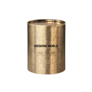 Table d'angle martelée ronde en argent, de luxe, indienne, élégante, de styliste, en métal, de qualité supérieure - Product Image 3