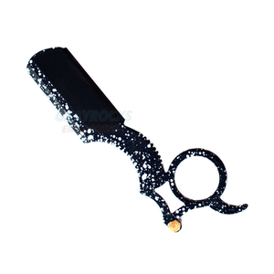 Logotipo personalizado Barber Straight Edge Matter Black Finger Insert Handle Salon Maquinilla de afeitar - Product Image 6