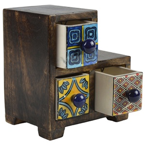 Tiroir de rangement en céramique de bonne qualité avec finition peinte et polie, tiroir en bois design - Product Image 3