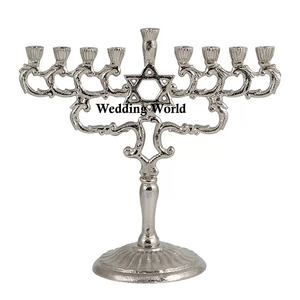 Bougeoir Menorah en métal fait à la main de qualité supérieure Vente en gros Nouveau bougeoir de luxe - Product Image 2