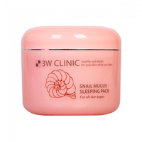 Mascarilla Facial Nocturna Coreana 3W CLINIC SNAIL MUCUS SLEEPING PACK, Crema con Ácido Hialurónico Cristalizado, Nutritiva, Iluminadora y Aclarante