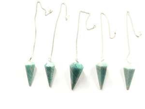 Péndulo de amzonita natural de cristal para curación metafísica Reiki energía divina péndulo de piedra - Product Image 5